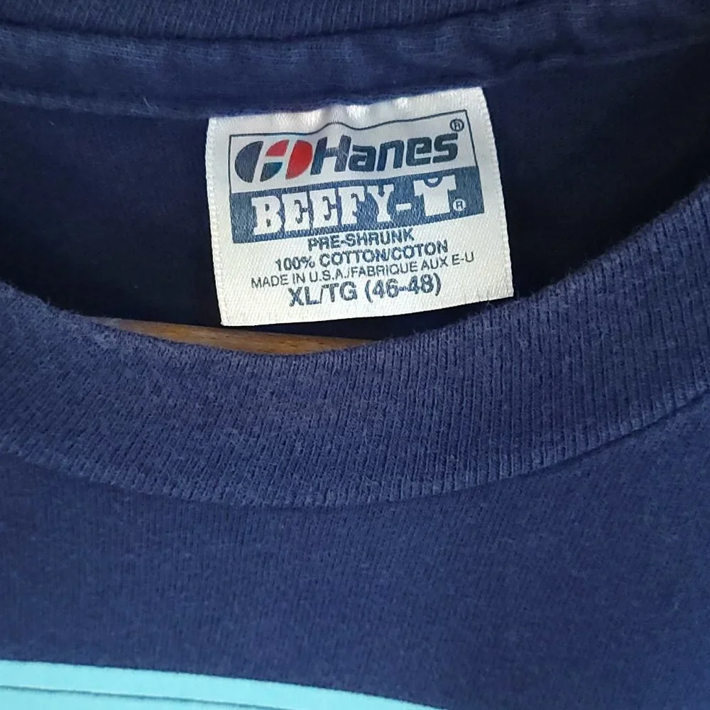 Vintage Florida Graphic T-Shirt Men's XL Navy Blue Hanes Beefy T Distressed - Picture 6 of 12